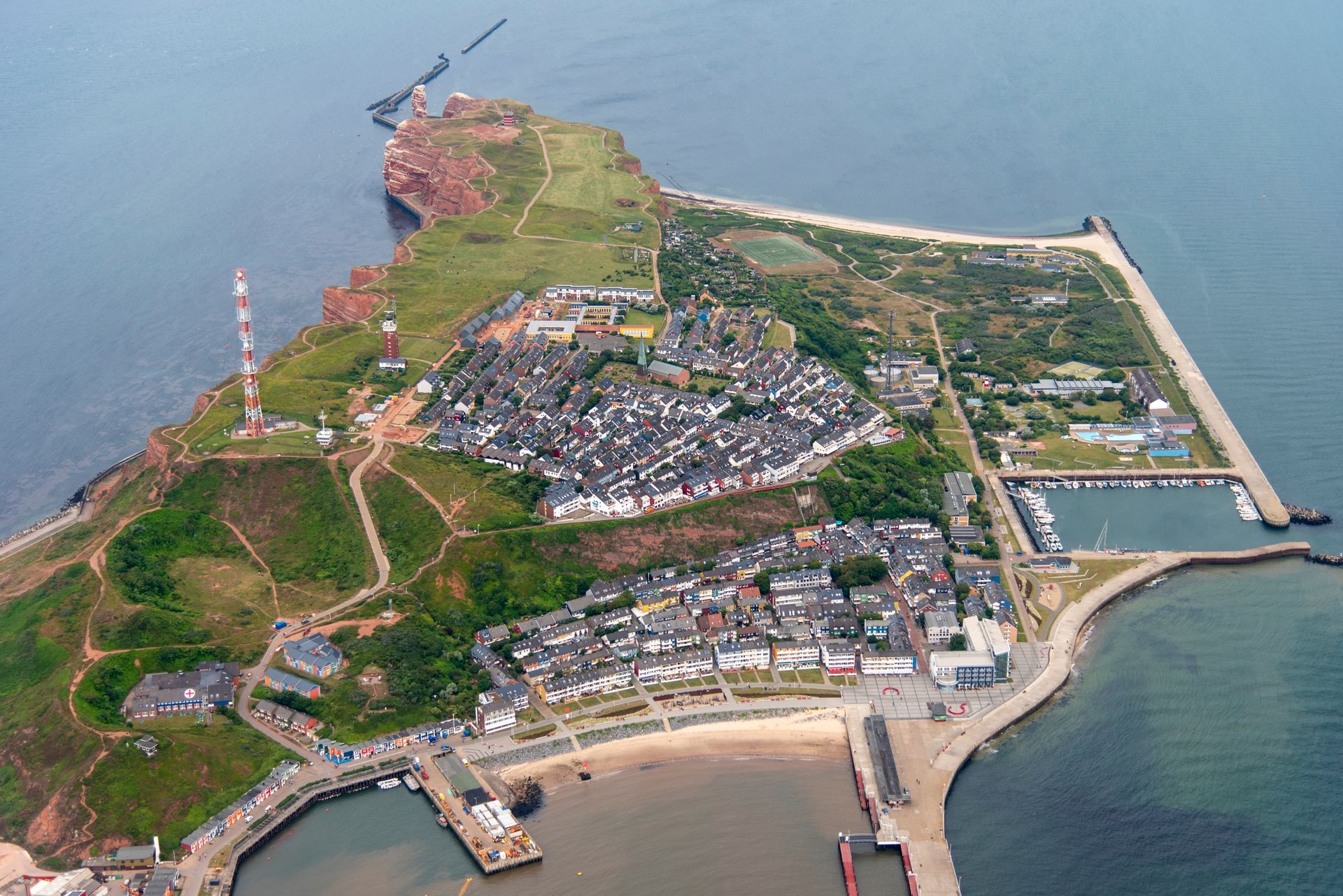 the high sea island Helgoland in the North Sea from above